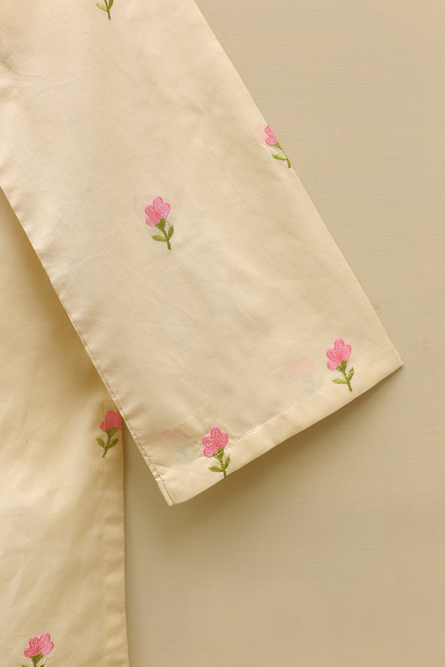 Cream Embroidered Kurta