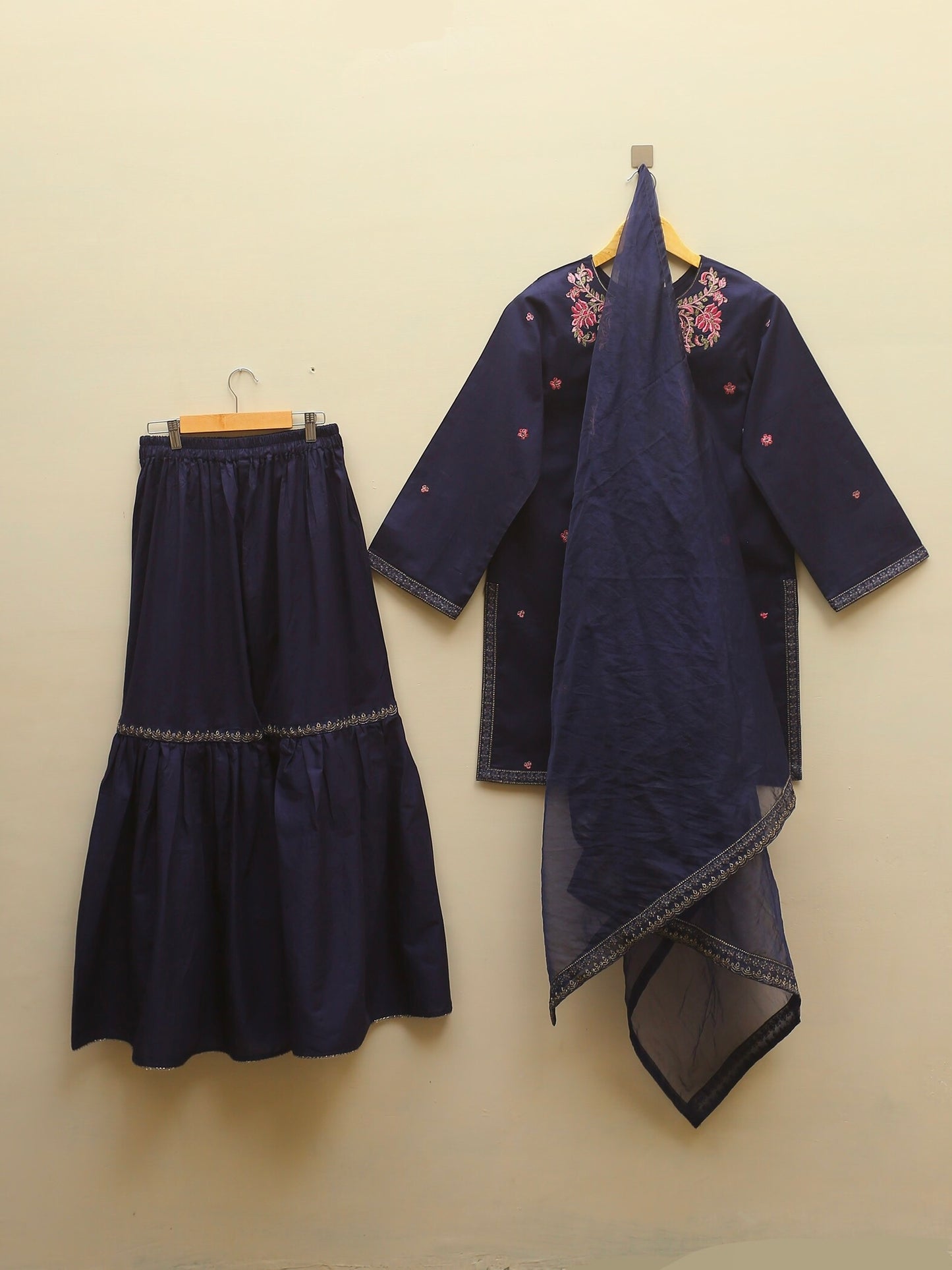 Blue Embroidered Suit