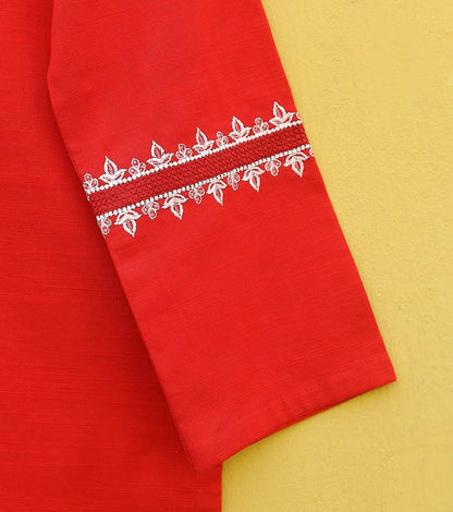 Red Embroidered Suit