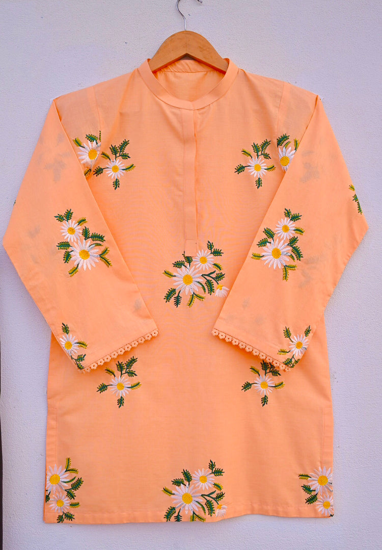 Peach Embroidered Top