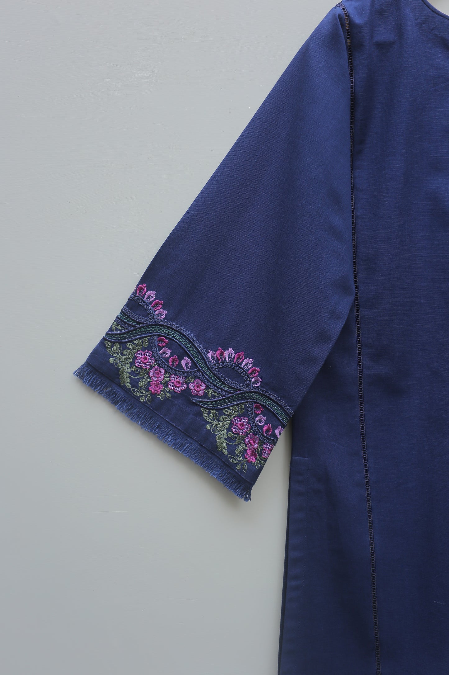 Navy Embroidered Suit
