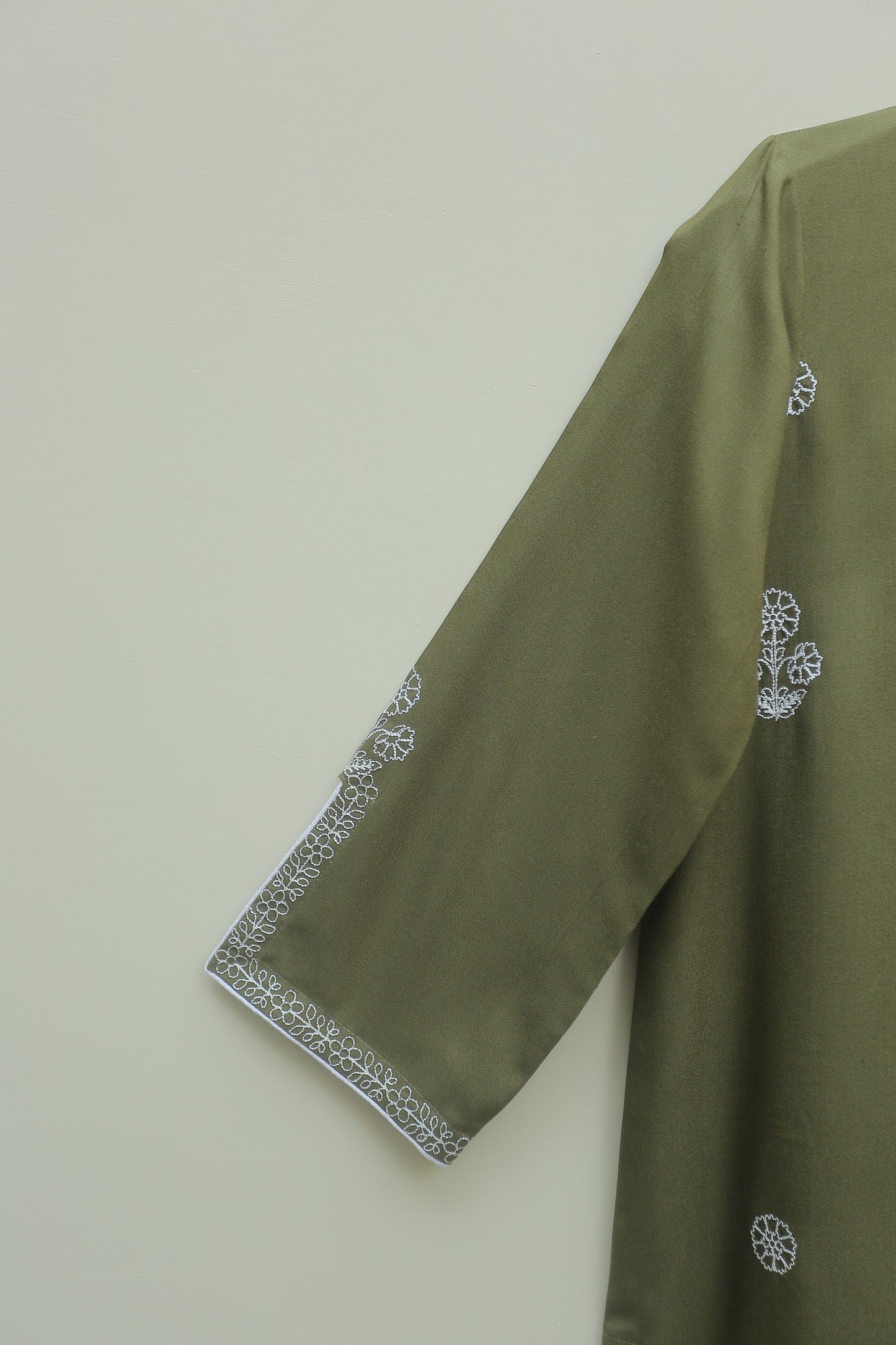 Olive Embroidered Suit