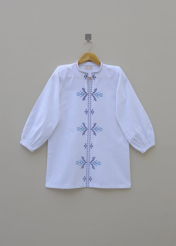 White Embroidered Top