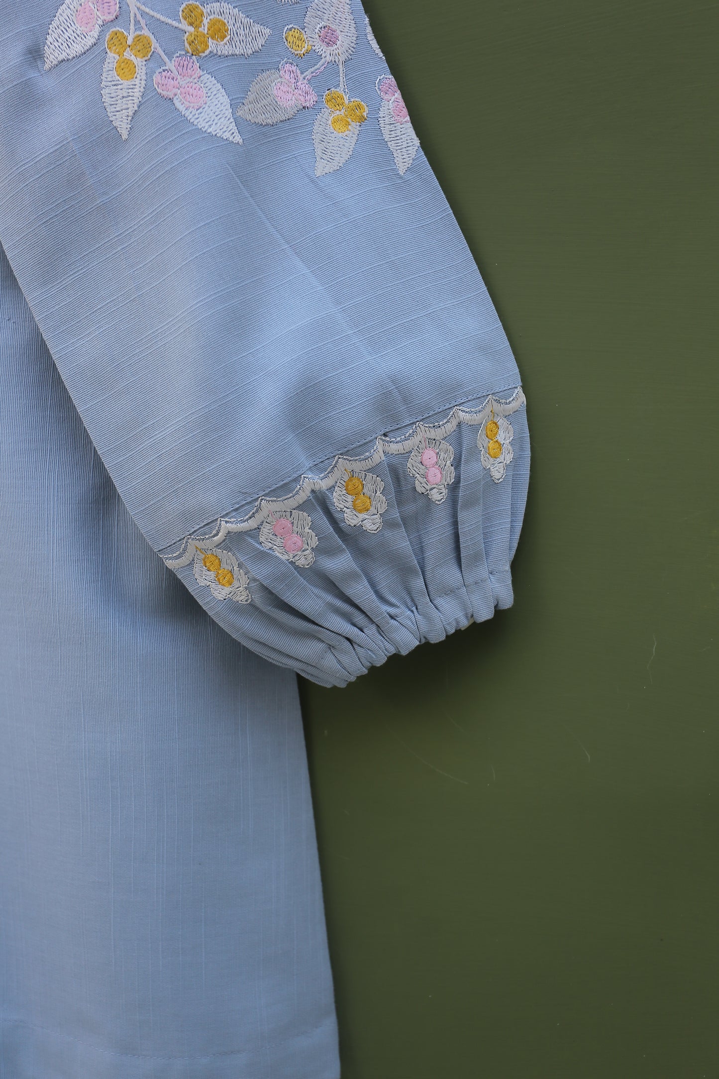 Grey Embroidered Top