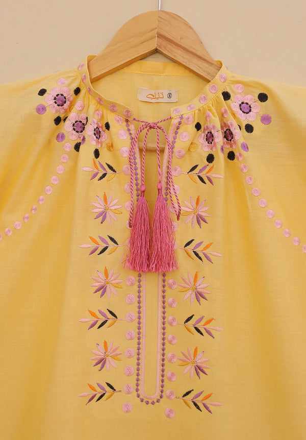 Lemon Embroidered Top