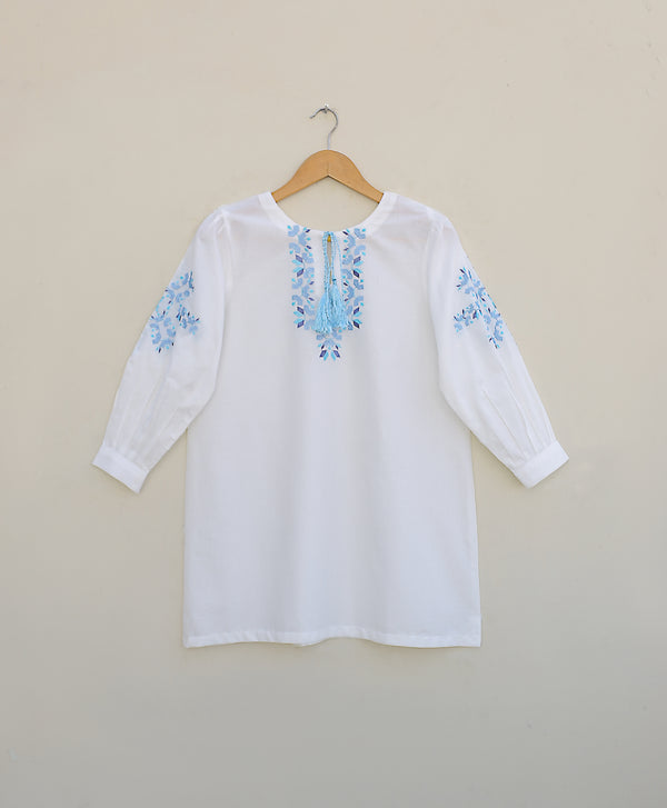 White Embroidered Top